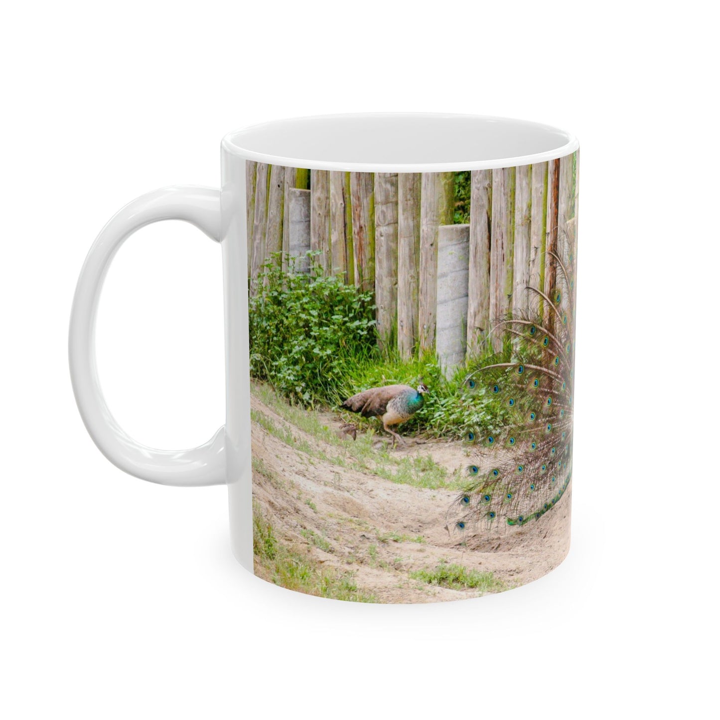 Peacock Paradise Ceramic Mug - 11oz & 15oz Nature Lover's Coffee Cup