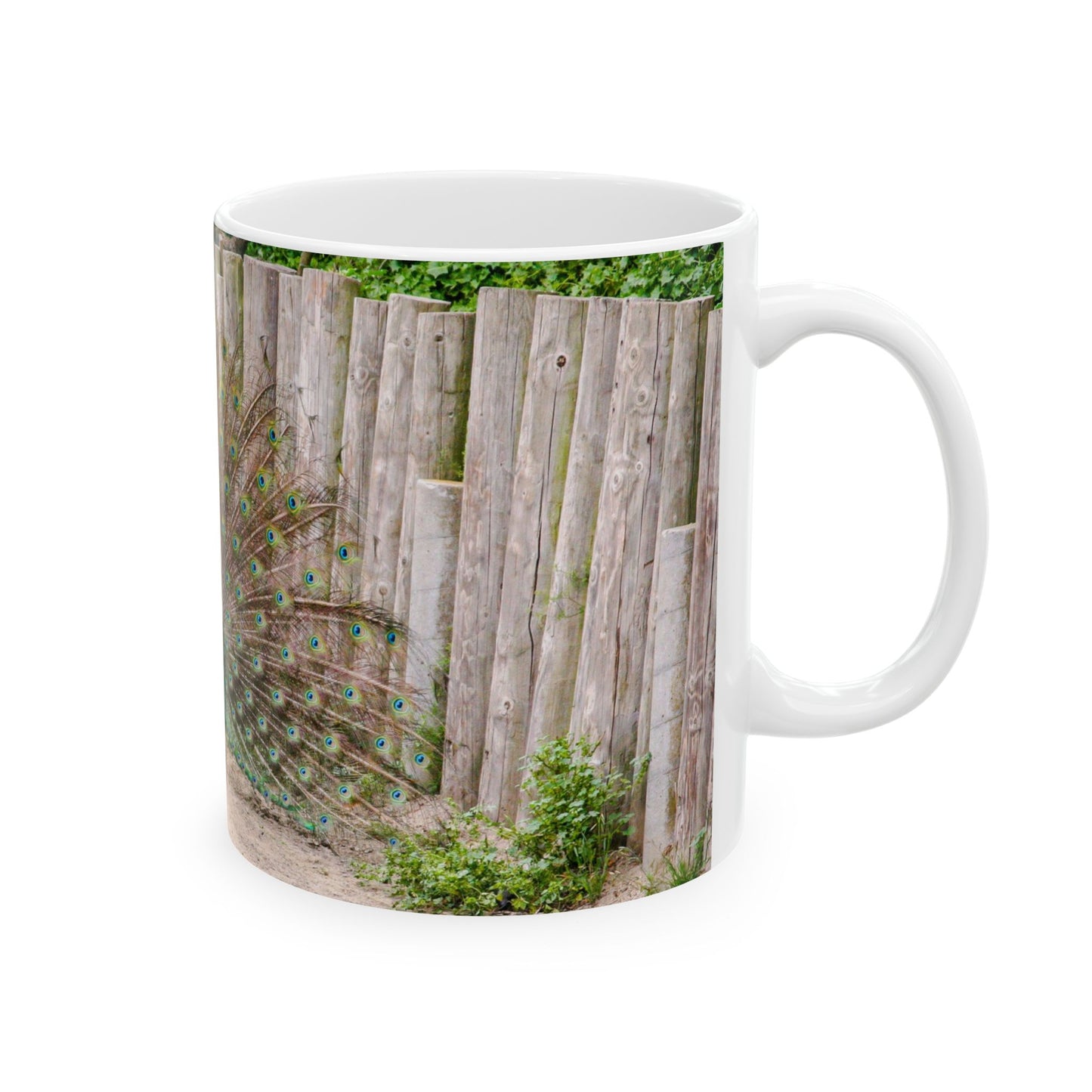 Peacock Paradise Ceramic Mug - 11oz & 15oz Nature Lover's Coffee Cup