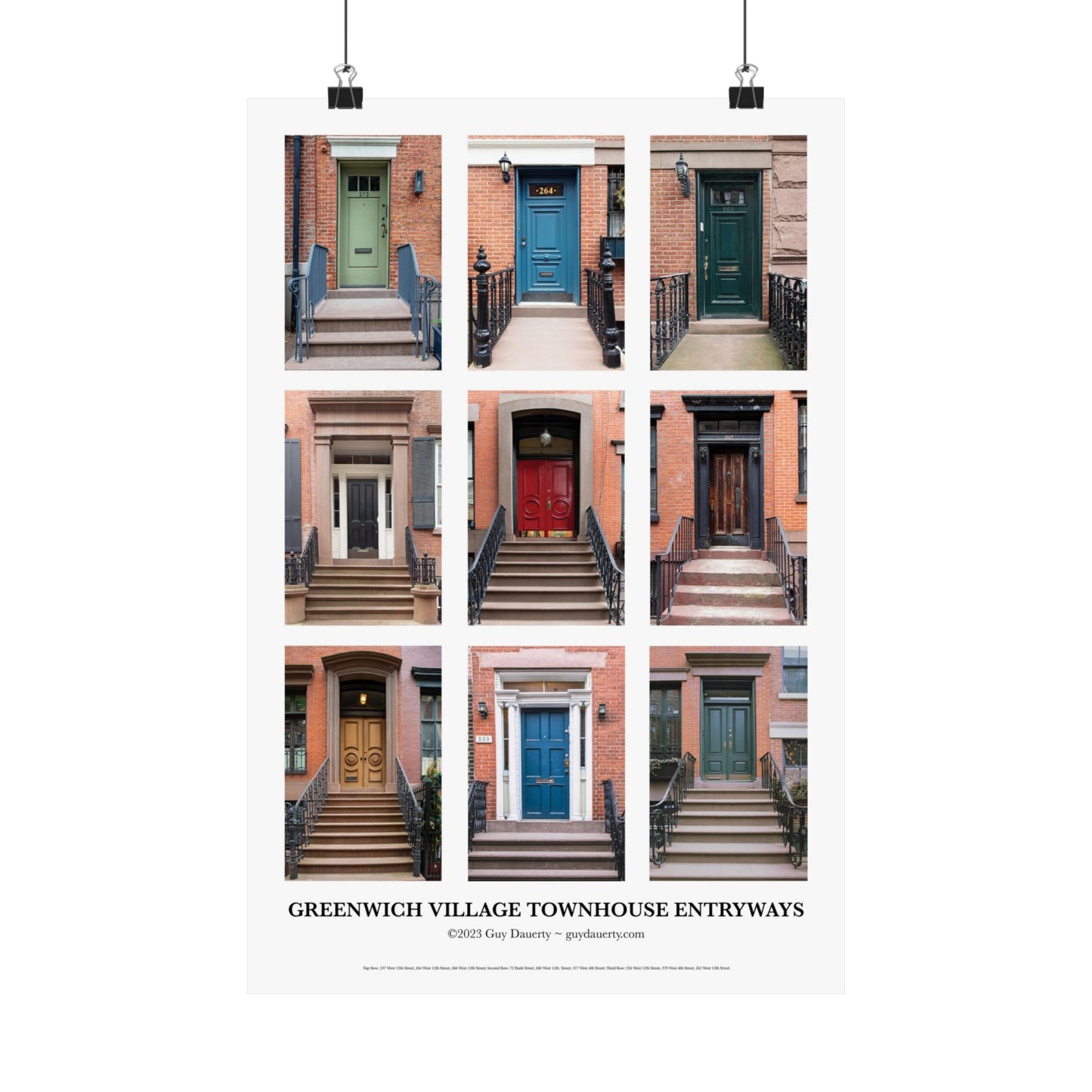 Greenwich Village Entryway Poster - Urban Home Decor, Wall Art for City Lovers