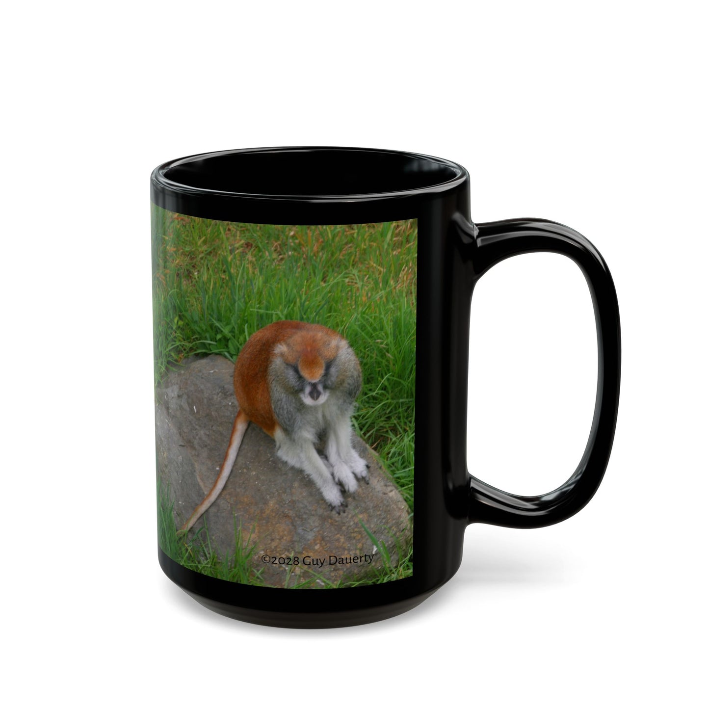 Cute Monkey Photo Black Mug - Perfect Gift for Animal Lovers