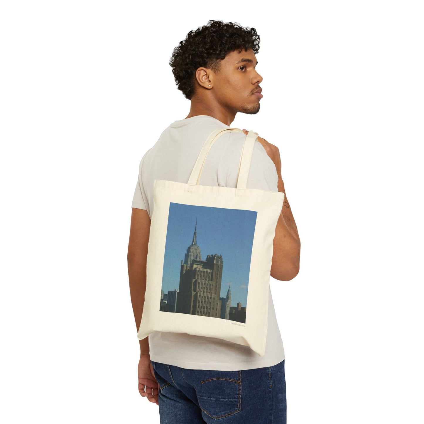 Canvas Tote Bag - New York City Skyline with Empire State and Chrysler Buildings