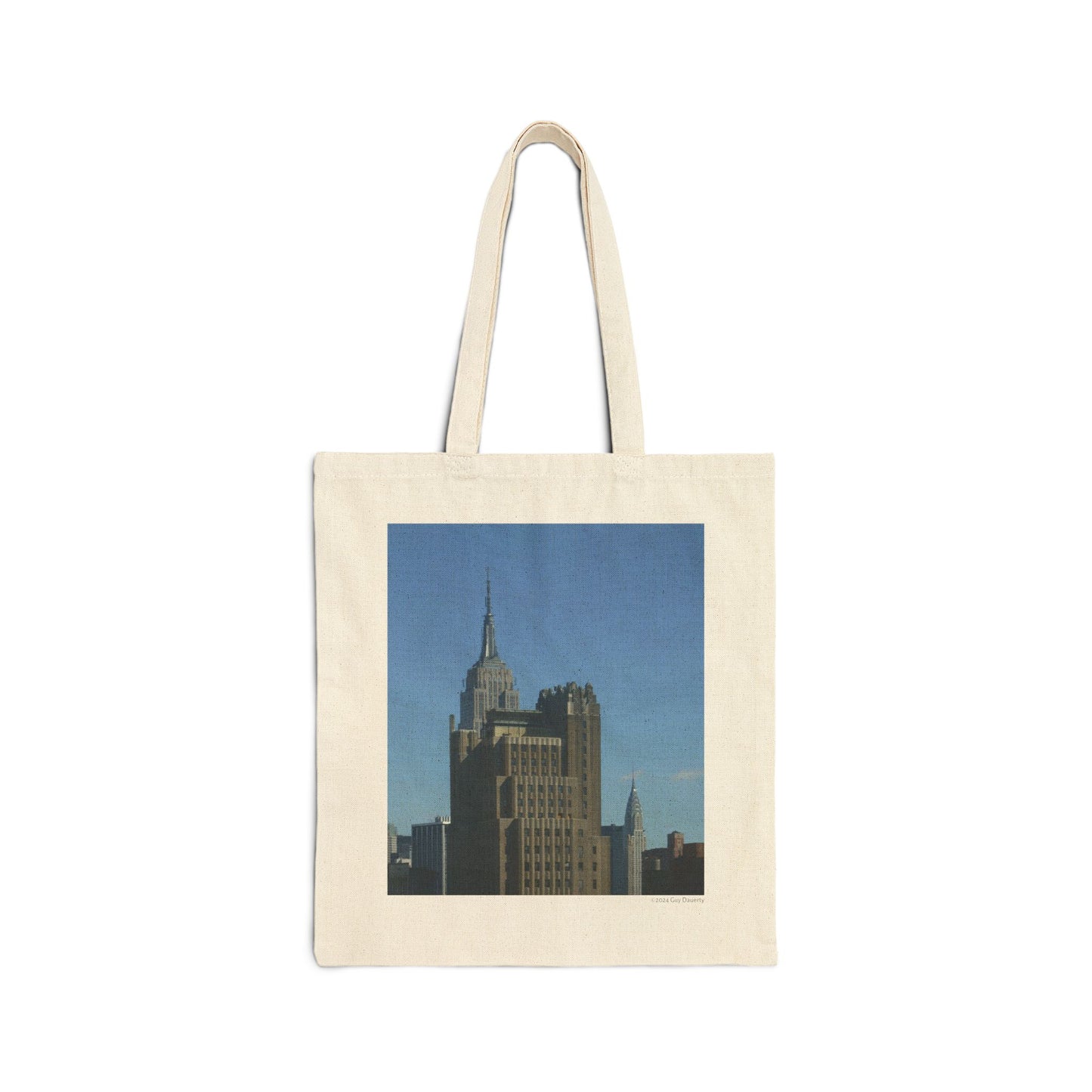 Canvas Tote Bag - New York City Skyline with Empire State and Chrysler Buildings