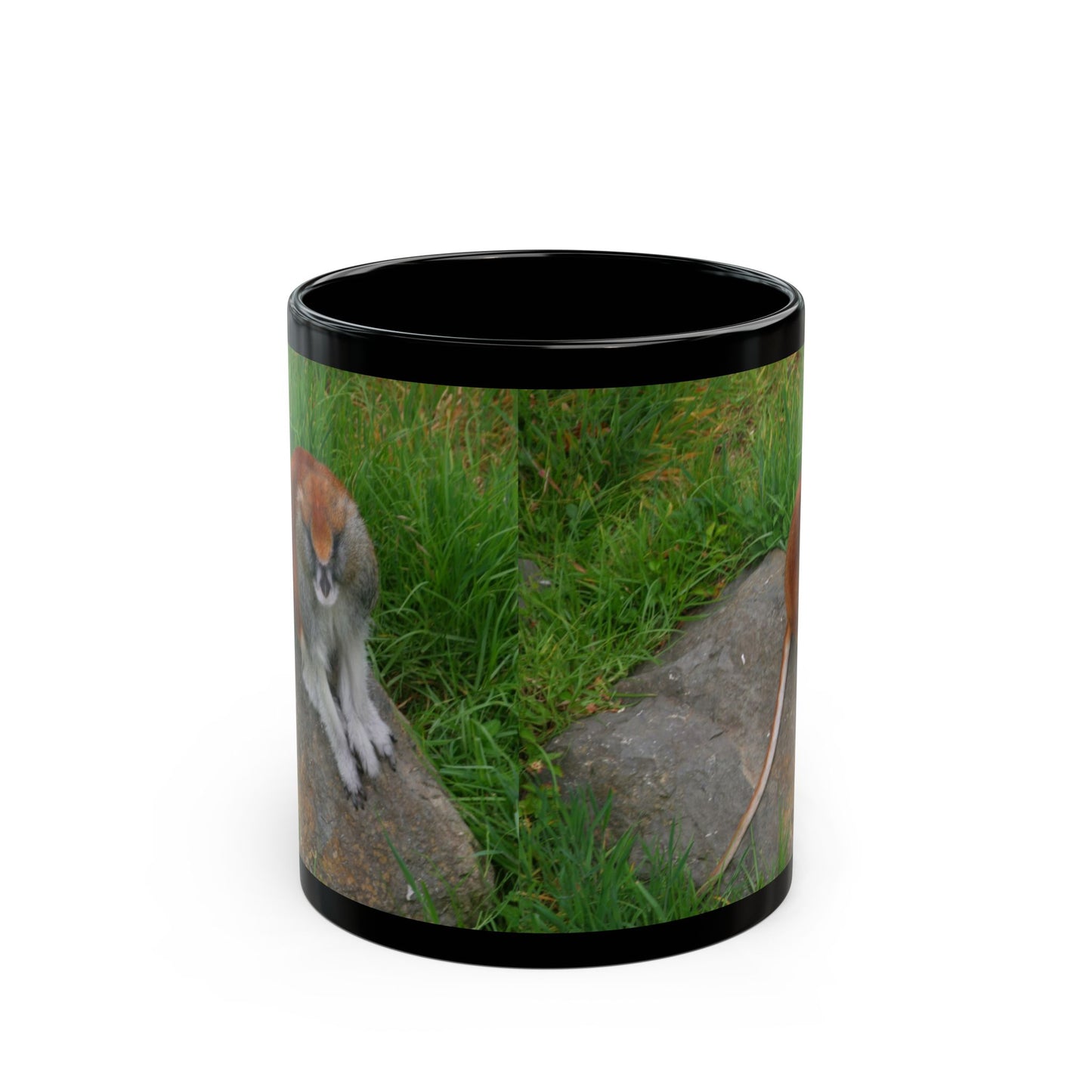 Cute Monkey Photo Black Mug - Perfect Gift for Animal Lovers