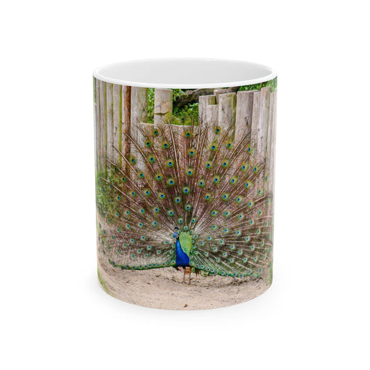 Peacock Paradise Ceramic Mug - 11oz & 15oz Nature Lover's Coffee Cup