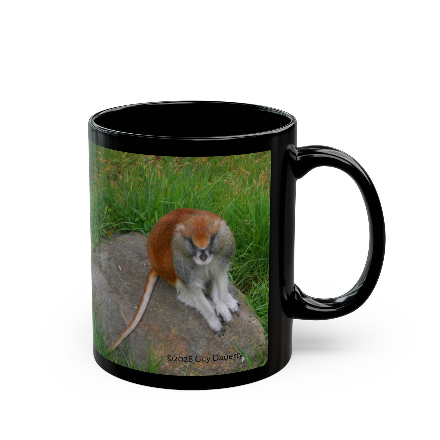 Cute Monkey Photo Black Mug - Perfect Gift for Animal Lovers