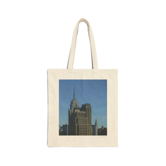 Canvas Tote Bag - New York City Skyline with Empire State and Chrysler Buildings