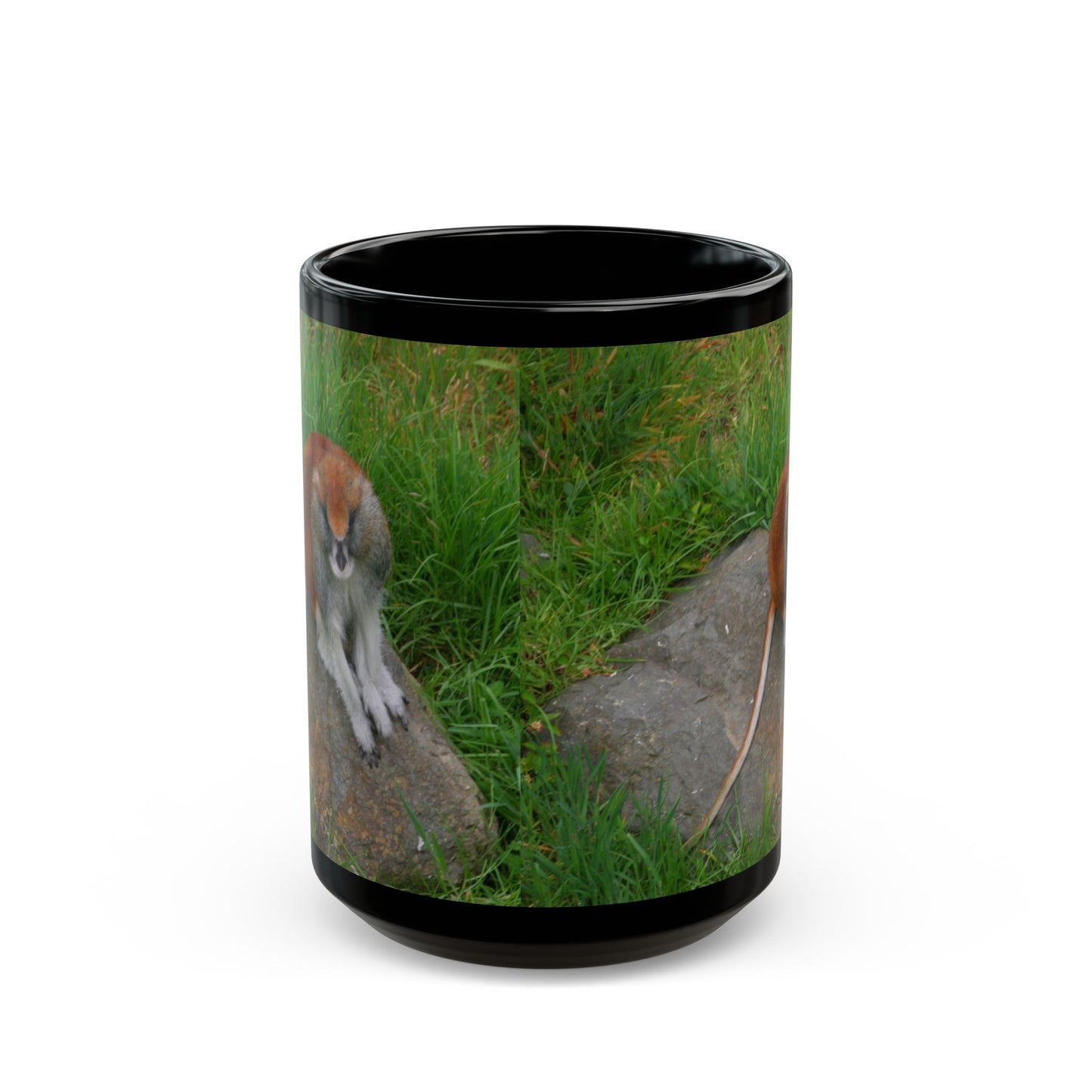 Cute Monkey Photo Black Mug - Perfect Gift for Animal Lovers